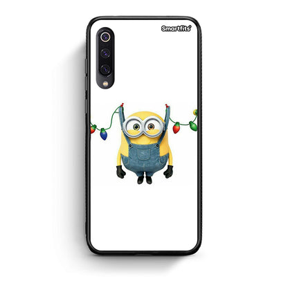 Xiaomi Mi 9 Xmas Minion Lights θήκη από τη Smartfits με σχέδιο στο πίσω μέρος και μαύρο περίβλημα | Smartphone case with colorful back and black bezels by Smartfits