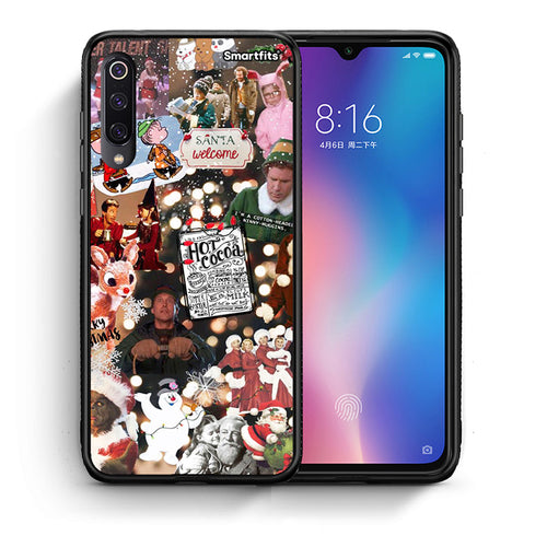 Θήκη Xiaomi Mi 9 Xmas Movies από τη Smartfits με σχέδιο στο πίσω μέρος και μαύρο περίβλημα | Xiaomi Mi 9 Xmas Movies case with colorful back and black bezels