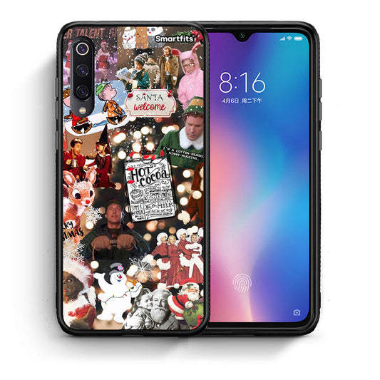 Θήκη Xiaomi Mi 9 Xmas Movies από τη Smartfits με σχέδιο στο πίσω μέρος και μαύρο περίβλημα | Xiaomi Mi 9 Xmas Movies case with colorful back and black bezels
