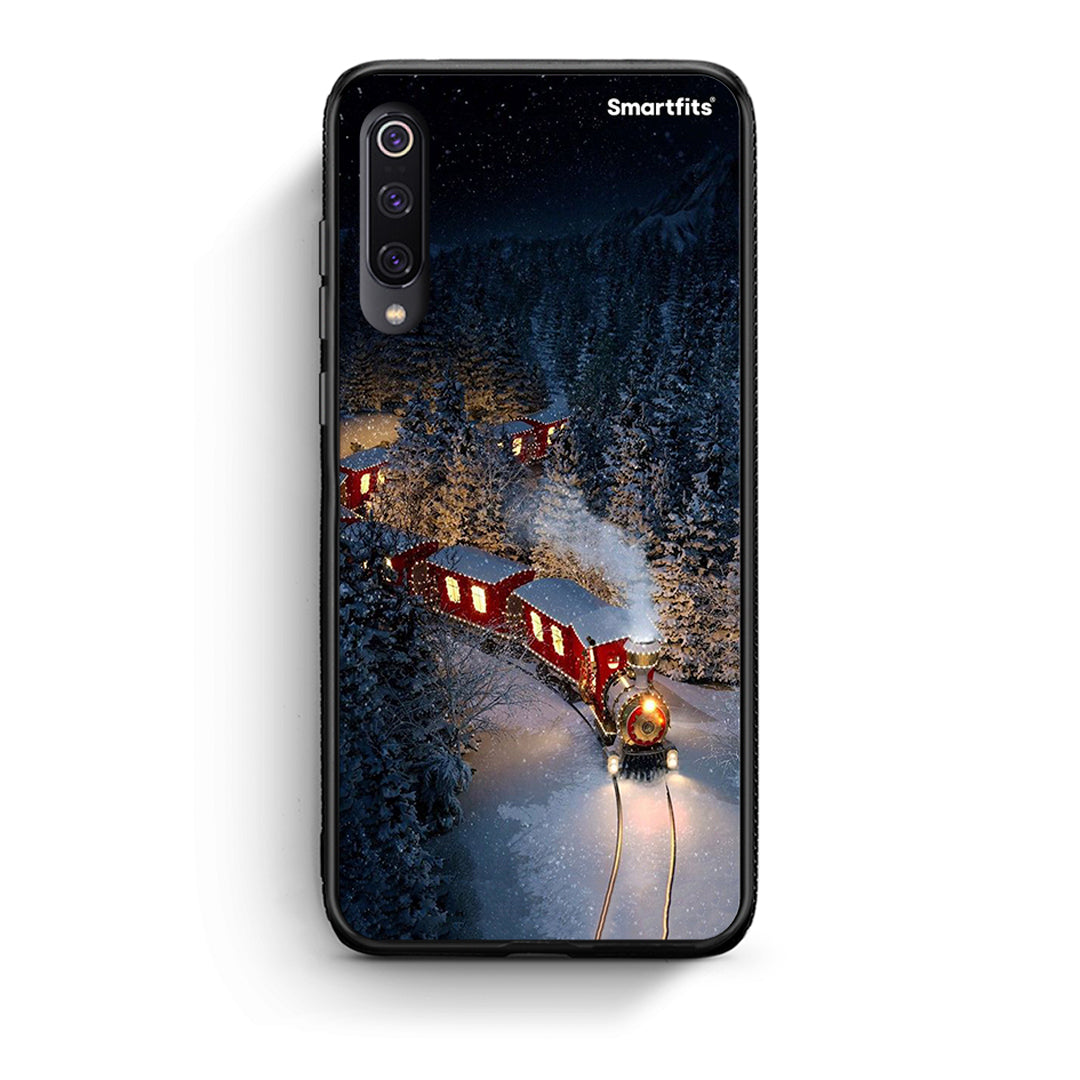 Xiaomi Mi 9 Xmas Train θήκη από τη Smartfits με σχέδιο στο πίσω μέρος και μαύρο περίβλημα | Smartphone case with colorful back and black bezels by Smartfits