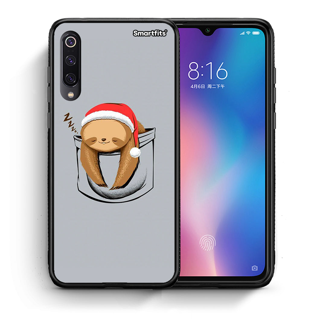 Θήκη Xiaomi Mi 9 Xmas Zzzz από τη Smartfits με σχέδιο στο πίσω μέρος και μαύρο περίβλημα | Xiaomi Mi 9 Xmas Zzzz case with colorful back and black bezels