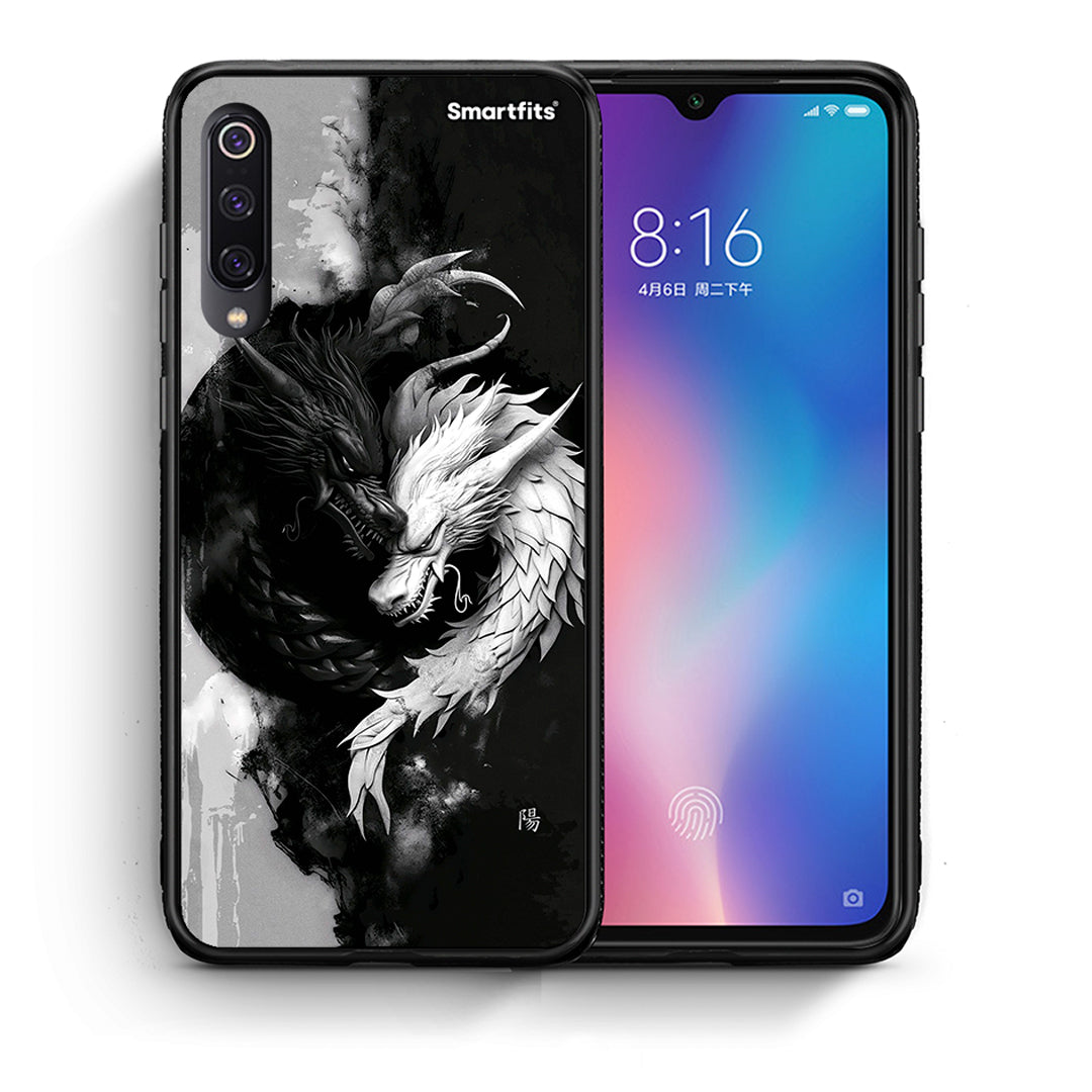 Θήκη Xiaomi Mi 9 Yin Yang από τη Smartfits με σχέδιο στο πίσω μέρος και μαύρο περίβλημα | Xiaomi Mi 9 Yin Yang case with colorful back and black bezels