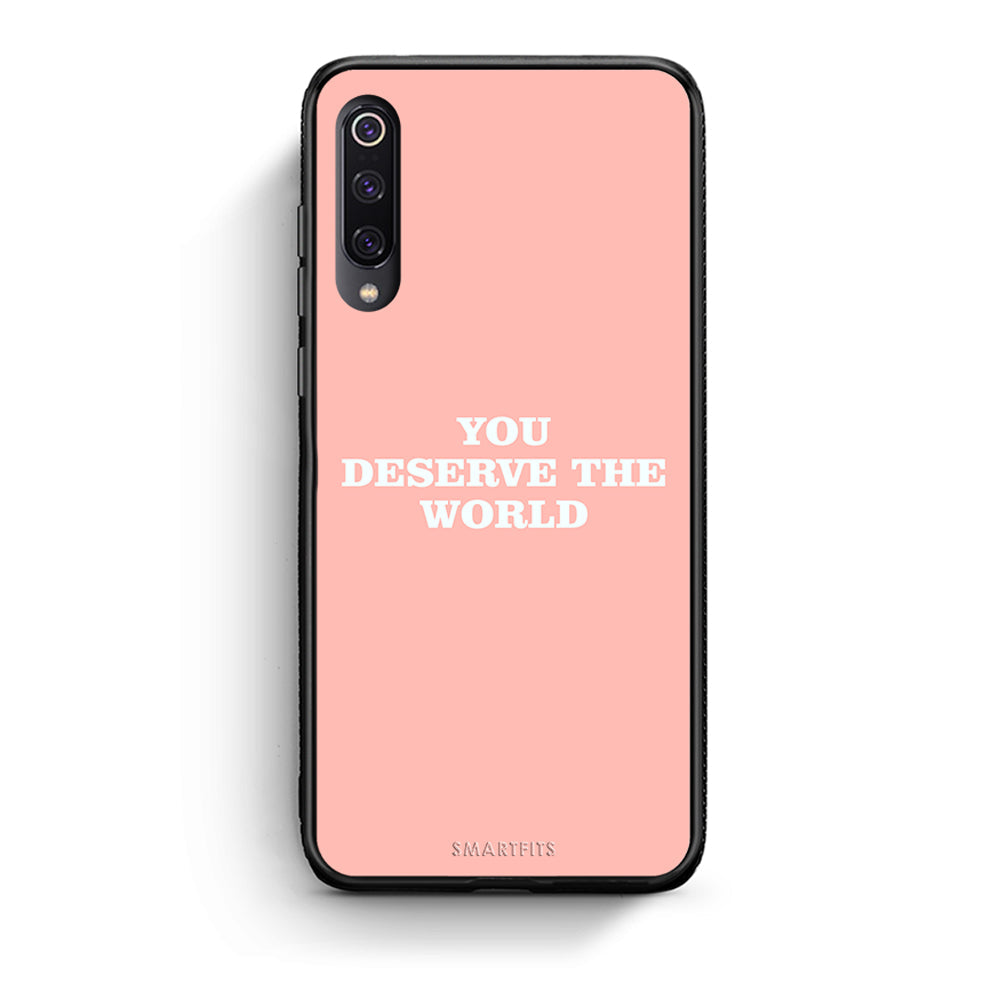 Xiaomi Mi 9 You Deserve The World Θήκη Αγίου Βαλεντίνου από τη Smartfits με σχέδιο στο πίσω μέρος και μαύρο περίβλημα | Smartphone case with colorful back and black bezels by Smartfits