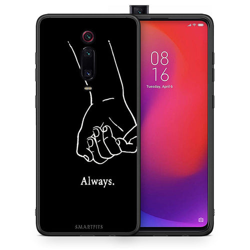 Θήκη Αγίου Βαλεντίνου Xiaomi Redmi K20 / K20 Pro Always & Forever 1 από τη Smartfits με σχέδιο στο πίσω μέρος και μαύρο περίβλημα | Xiaomi Redmi K20 / K20 Pro Always & Forever 1 case with colorful back and black bezels