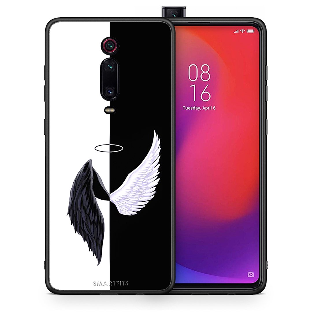 Θήκη Xiaomi Mi 9T Angels Demons από τη Smartfits με σχέδιο στο πίσω μέρος και μαύρο περίβλημα | Xiaomi Mi 9T Angels Demons case with colorful back and black bezels