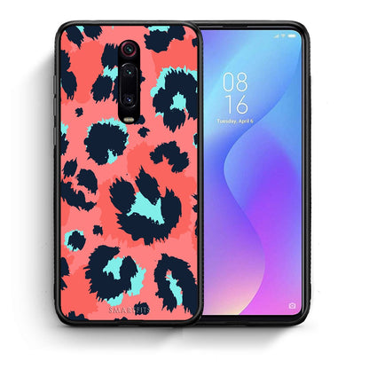 Θήκη Xiaomi Mi 9T Pink Leopard Animal από τη Smartfits με σχέδιο στο πίσω μέρος και μαύρο περίβλημα | Xiaomi Mi 9T Pink Leopard Animal case with colorful back and black bezels