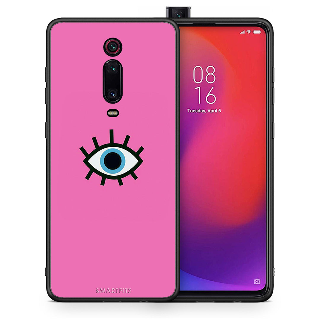 Θήκη Xiaomi Redmi K20/K20 Pro Blue Eye Pink από τη Smartfits με σχέδιο στο πίσω μέρος και μαύρο περίβλημα | Xiaomi Redmi K20/K20 Pro Blue Eye Pink case with colorful back and black bezels