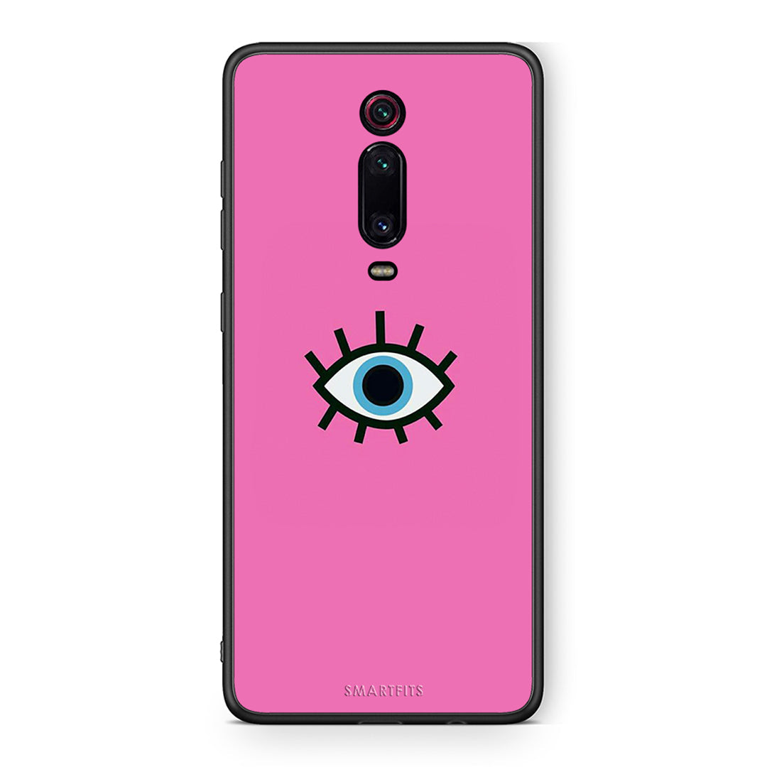 Xiaomi Mi 9T Blue Eye Pink θήκη από τη Smartfits με σχέδιο στο πίσω μέρος και μαύρο περίβλημα | Smartphone case with colorful back and black bezels by Smartfits