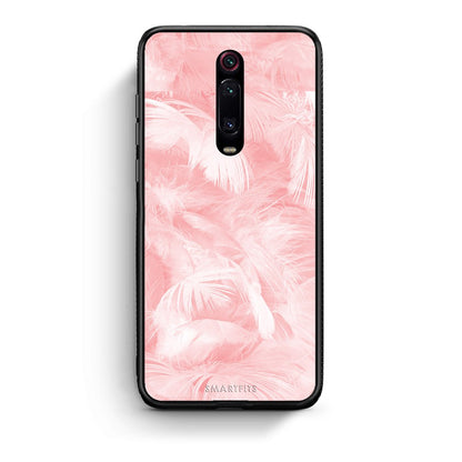 33 - Xiaomi Mi 9T Pink Feather Boho case, cover, bumper