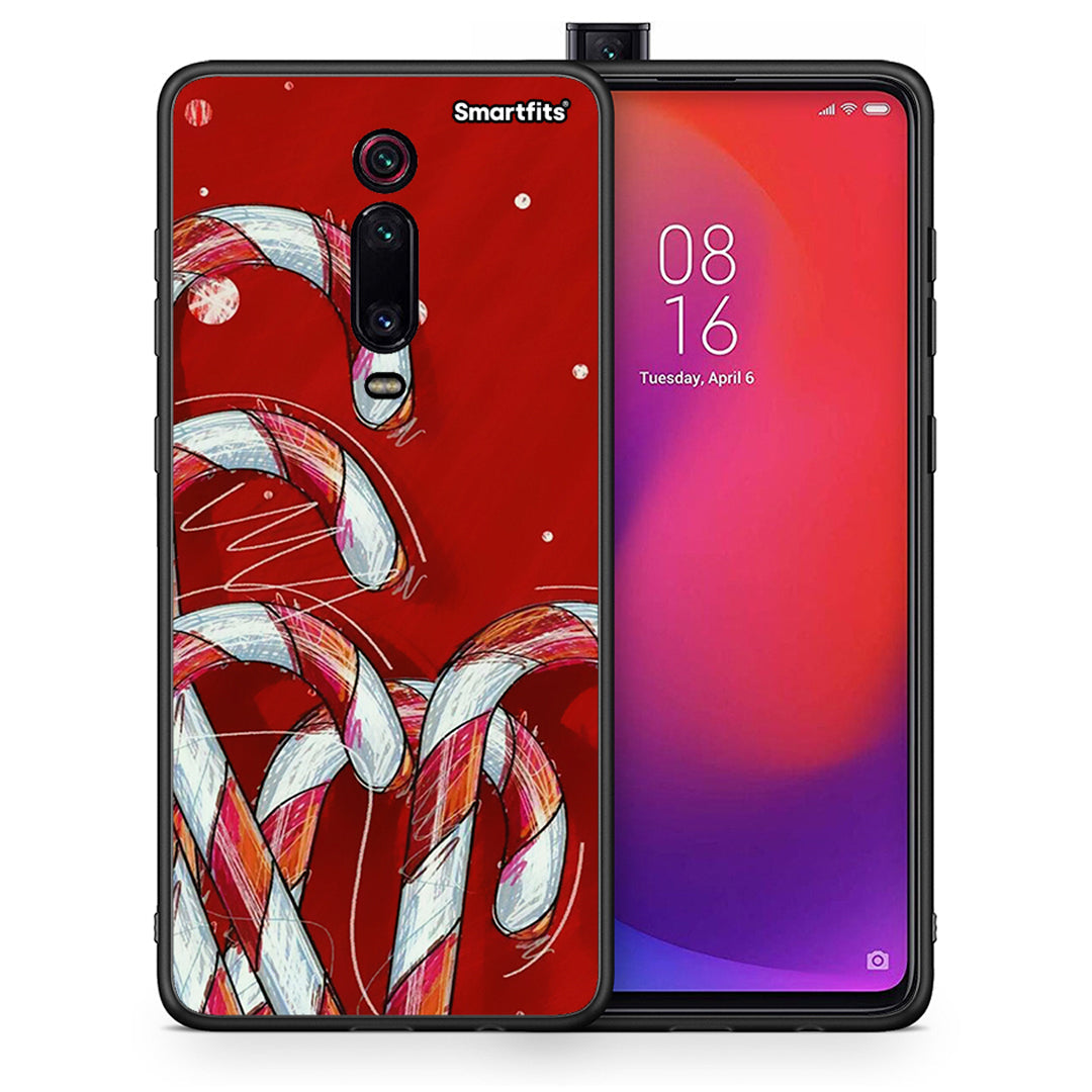 Θήκη Xiaomi Redmi K20/K20 Pro Candy Cane από τη Smartfits με σχέδιο στο πίσω μέρος και μαύρο περίβλημα | Xiaomi Redmi K20/K20 Pro Candy Cane case with colorful back and black bezels