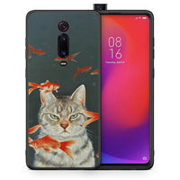 Thumbnail for Θήκη Xiaomi Redmi K20/K20 Pro Cat Goldfish από τη Smartfits με σχέδιο στο πίσω μέρος και μαύρο περίβλημα | Xiaomi Redmi K20/K20 Pro Cat Goldfish case with colorful back and black bezels