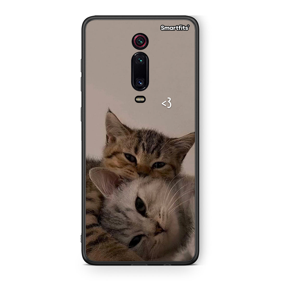 Xiaomi Mi 9T Cats In Love Θήκη από τη Smartfits με σχέδιο στο πίσω μέρος και μαύρο περίβλημα | Smartphone case with colorful back and black bezels by Smartfits