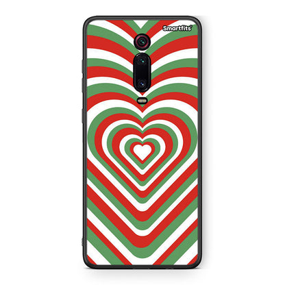Xiaomi Mi 9T Christmas Hearts θήκη από τη Smartfits με σχέδιο στο πίσω μέρος και μαύρο περίβλημα | Smartphone case with colorful back and black bezels by Smartfits