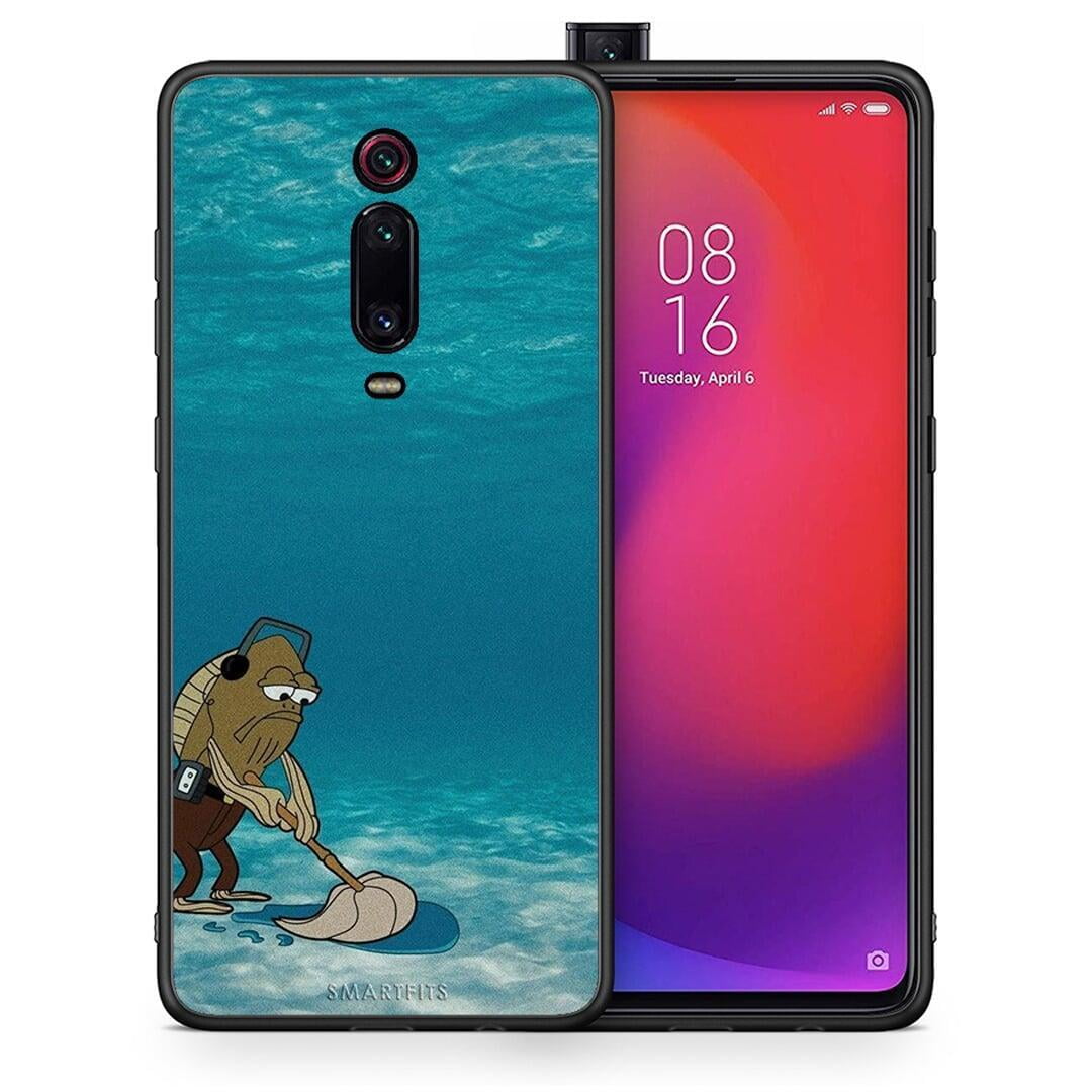 Θήκη Xiaomi Mi 9T Clean The Ocean από τη Smartfits με σχέδιο στο πίσω μέρος και μαύρο περίβλημα | Xiaomi Mi 9T Clean The Ocean case with colorful back and black bezels