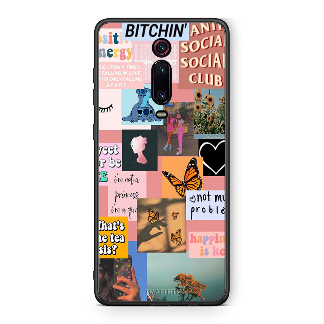 Xiaomi Mi 9T Collage Bitchin Θήκη Αγίου Βαλεντίνου από τη Smartfits με σχέδιο στο πίσω μέρος και μαύρο περίβλημα | Smartphone case with colorful back and black bezels by Smartfits