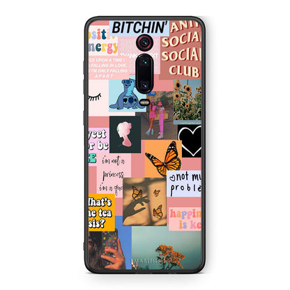 Xiaomi Mi 9T Collage Bitchin Θήκη Αγίου Βαλεντίνου από τη Smartfits με σχέδιο στο πίσω μέρος και μαύρο περίβλημα | Smartphone case with colorful back and black bezels by Smartfits