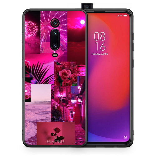 Θήκη Αγίου Βαλεντίνου Xiaomi Mi 9T Collage Red Roses από τη Smartfits με σχέδιο στο πίσω μέρος και μαύρο περίβλημα | Xiaomi Mi 9T Collage Red Roses case with colorful back and black bezels