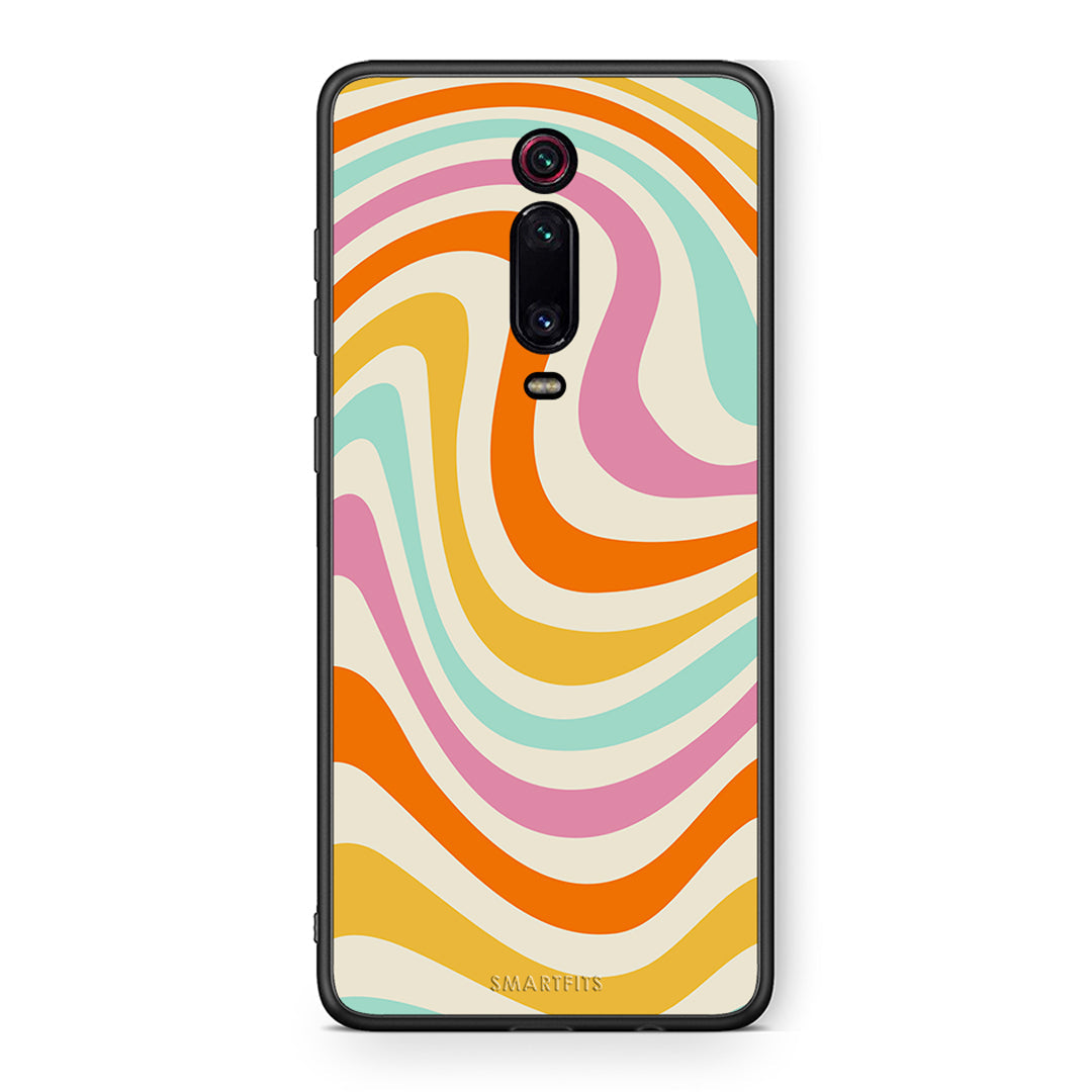 Xiaomi Mi 9T Colourful Waves θήκη από τη Smartfits με σχέδιο στο πίσω μέρος και μαύρο περίβλημα | Smartphone case with colorful back and black bezels by Smartfits