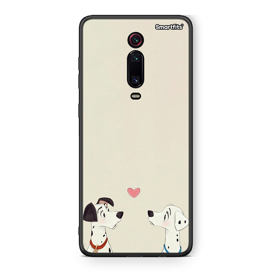 Xiaomi Mi 9T Dalmatians Love θήκη από τη Smartfits με σχέδιο στο πίσω μέρος και μαύρο περίβλημα | Smartphone case with colorful back and black bezels by Smartfits