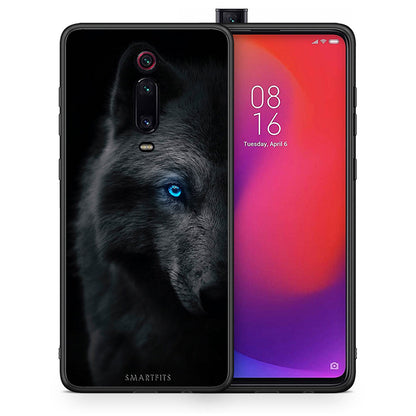 Θήκη Xiaomi Mi 9T Dark Wolf από τη Smartfits με σχέδιο στο πίσω μέρος και μαύρο περίβλημα | Xiaomi Mi 9T Dark Wolf case with colorful back and black bezels