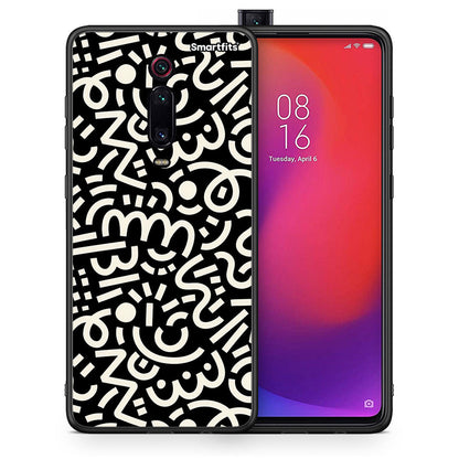 Θήκη Xiaomi Mi 9T Doodle Art από τη Smartfits με σχέδιο στο πίσω μέρος και μαύρο περίβλημα | Xiaomi Mi 9T Doodle Art case with colorful back and black bezels