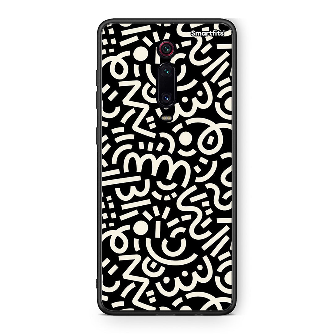 Xiaomi Mi 9T Doodle Art Θήκη από τη Smartfits με σχέδιο στο πίσω μέρος και μαύρο περίβλημα | Smartphone case with colorful back and black bezels by Smartfits