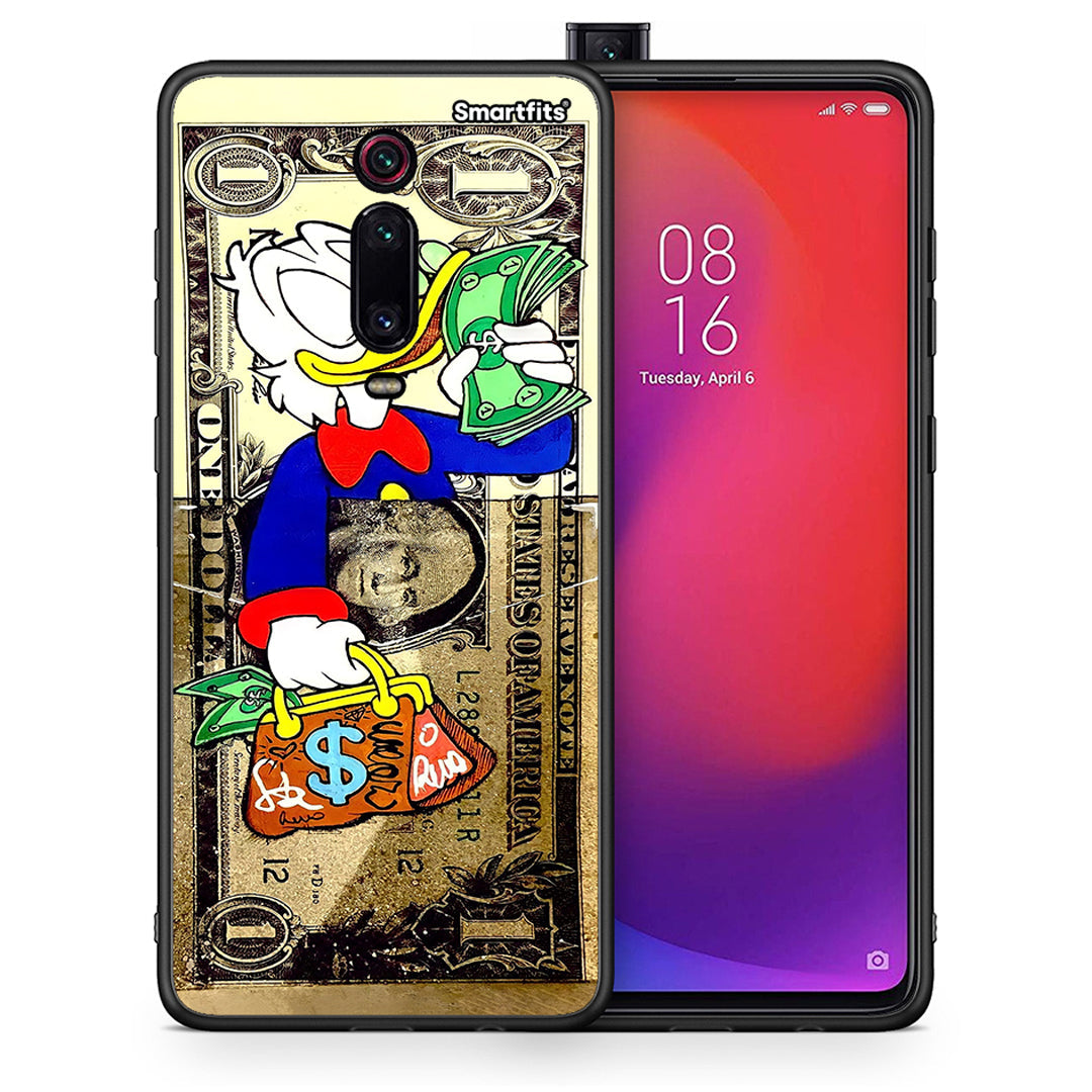 Θήκη Xiaomi Mi 9T Duck Money από τη Smartfits με σχέδιο στο πίσω μέρος και μαύρο περίβλημα | Xiaomi Mi 9T Duck Money case with colorful back and black bezels
