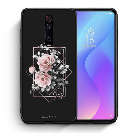 Θήκη Xiaomi Redmi K20/K20 Pro Frame Flower από τη Smartfits με σχέδιο στο πίσω μέρος και μαύρο περίβλημα | Xiaomi Redmi K20/K20 Pro Frame Flower case with colorful back and black bezels