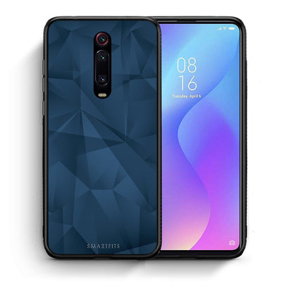 Θήκη Xiaomi Mi 9T Blue Abstract Geometric από τη Smartfits με σχέδιο στο πίσω μέρος και μαύρο περίβλημα | Xiaomi Mi 9T Blue Abstract Geometric case with colorful back and black bezels