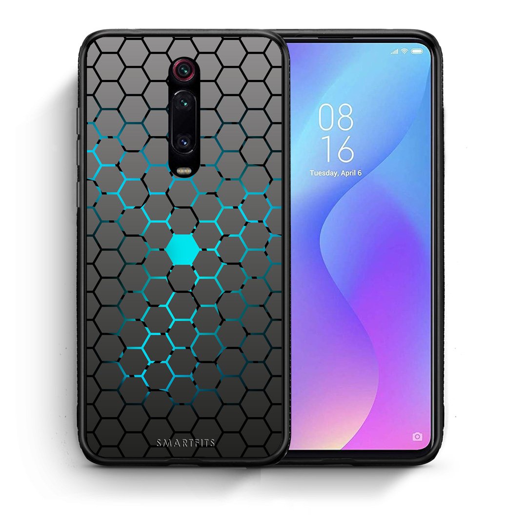 Θήκη Xiaomi Mi 9T Hexagonal Geometric από τη Smartfits με σχέδιο στο πίσω μέρος και μαύρο περίβλημα | Xiaomi Mi 9T Hexagonal Geometric case with colorful back and black bezels