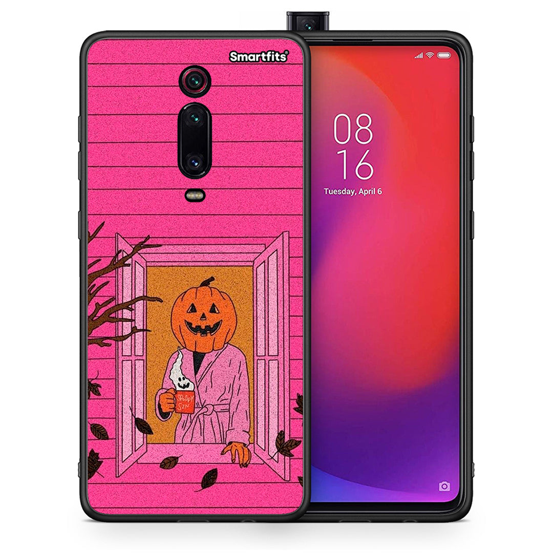 Θήκη Xiaomi Redmi K20 / K20 Pro Halloween Pumpkin Lady από τη Smartfits με σχέδιο στο πίσω μέρος και μαύρο περίβλημα | Xiaomi Redmi K20 / K20 Pro Halloween Pumpkin Lady case with colorful back and black bezels