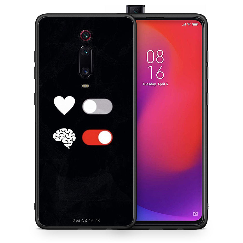 Θήκη Αγίου Βαλεντίνου Xiaomi Redmi K20 / K20 Pro Heart Vs Brain από τη Smartfits με σχέδιο στο πίσω μέρος και μαύρο περίβλημα | Xiaomi Redmi K20 / K20 Pro Heart Vs Brain case with colorful back and black bezels