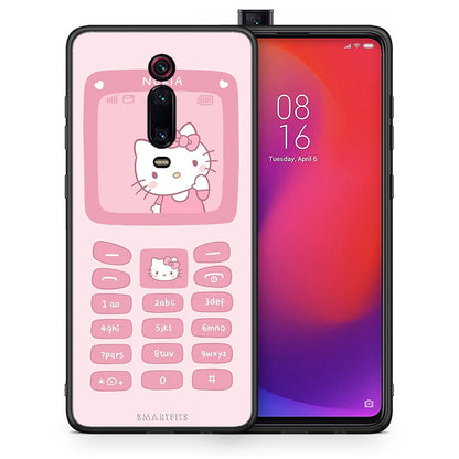 Θήκη Αγίου Βαλεντίνου Xiaomi Redmi K20 / K20 Pro Hello Kitten από τη Smartfits με σχέδιο στο πίσω μέρος και μαύρο περίβλημα | Xiaomi Redmi K20 / K20 Pro Hello Kitten case with colorful back and black bezels