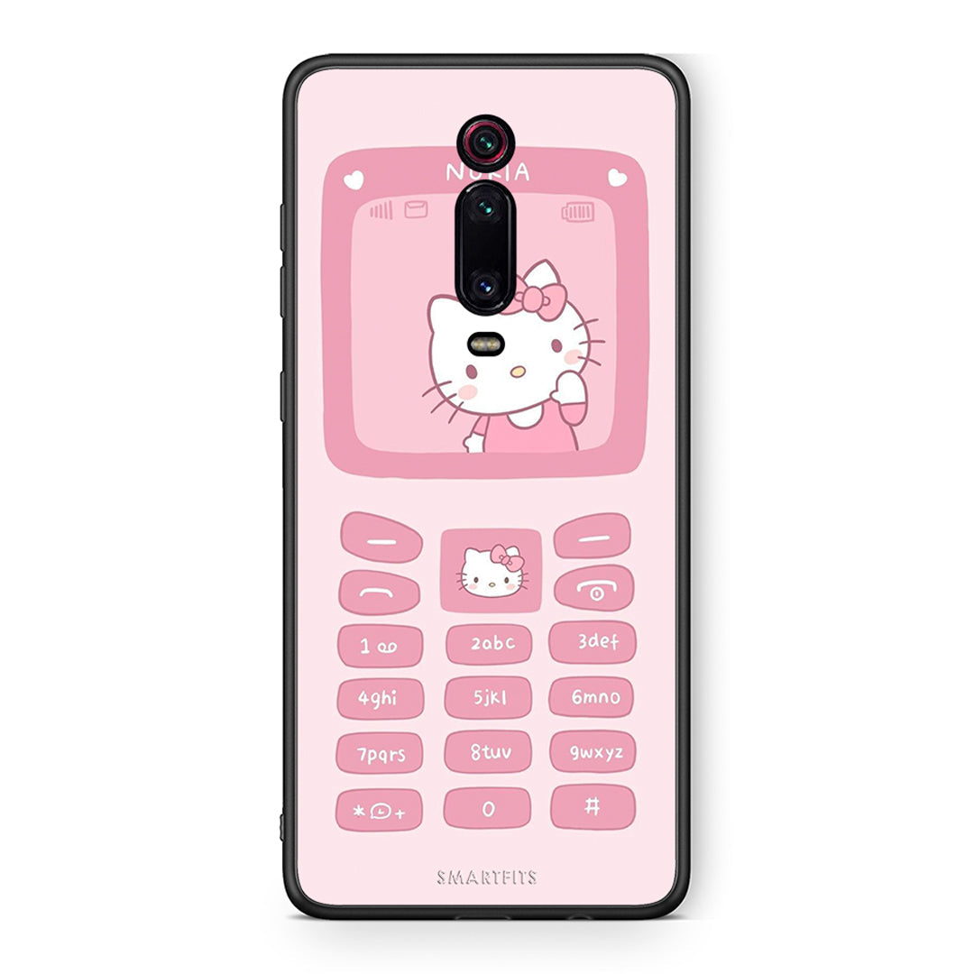 Xiaomi Mi 9T Hello Kitten Θήκη Αγίου Βαλεντίνου από τη Smartfits με σχέδιο στο πίσω μέρος και μαύρο περίβλημα | Smartphone case with colorful back and black bezels by Smartfits