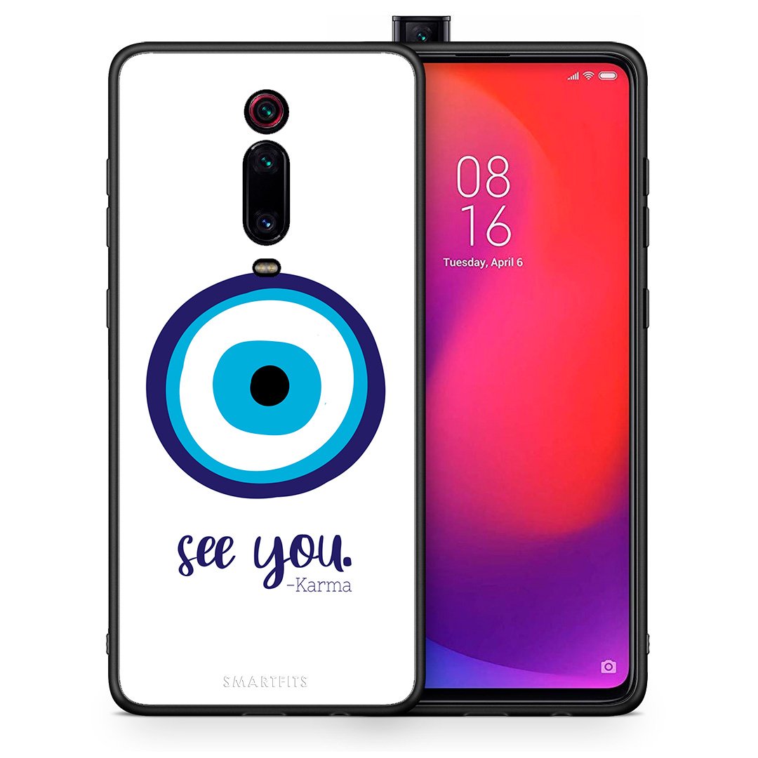 Θήκη Xiaomi Redmi K20/K20 Pro Karma Says από τη Smartfits με σχέδιο στο πίσω μέρος και μαύρο περίβλημα | Xiaomi Redmi K20/K20 Pro Karma Says case with colorful back and black bezels