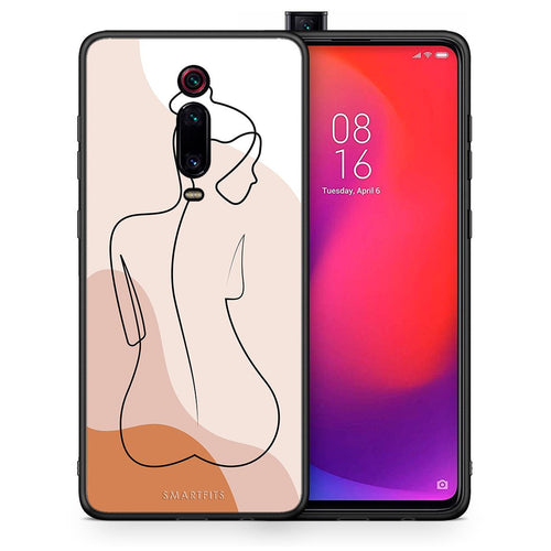 Θήκη Xiaomi Redmi K20/K20 Pro LineArt Woman από τη Smartfits με σχέδιο στο πίσω μέρος και μαύρο περίβλημα | Xiaomi Redmi K20/K20 Pro LineArt Woman case with colorful back and black bezels