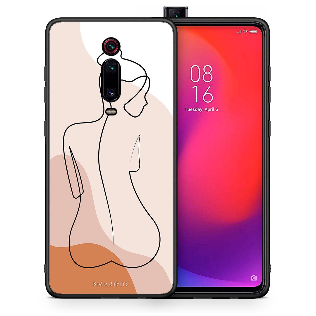 Θήκη Xiaomi Redmi K20/K20 Pro LineArt Woman από τη Smartfits με σχέδιο στο πίσω μέρος και μαύρο περίβλημα | Xiaomi Redmi K20/K20 Pro LineArt Woman case with colorful back and black bezels