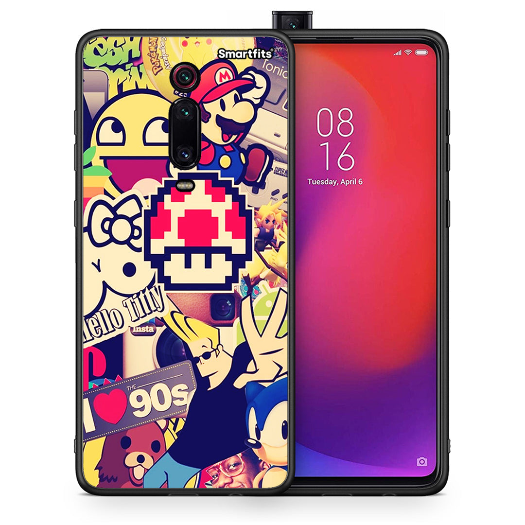 Θήκη Xiaomi Redmi K20/K20 Pro Love The 90s από τη Smartfits με σχέδιο στο πίσω μέρος και μαύρο περίβλημα | Xiaomi Redmi K20/K20 Pro Love The 90s case with colorful back and black bezels