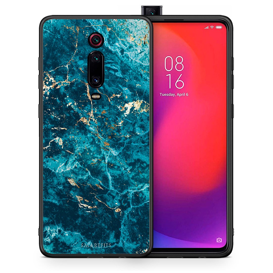 Θήκη Xiaomi Mi 9T Marble Blue από τη Smartfits με σχέδιο στο πίσω μέρος και μαύρο περίβλημα | Xiaomi Mi 9T Marble Blue case with colorful back and black bezels