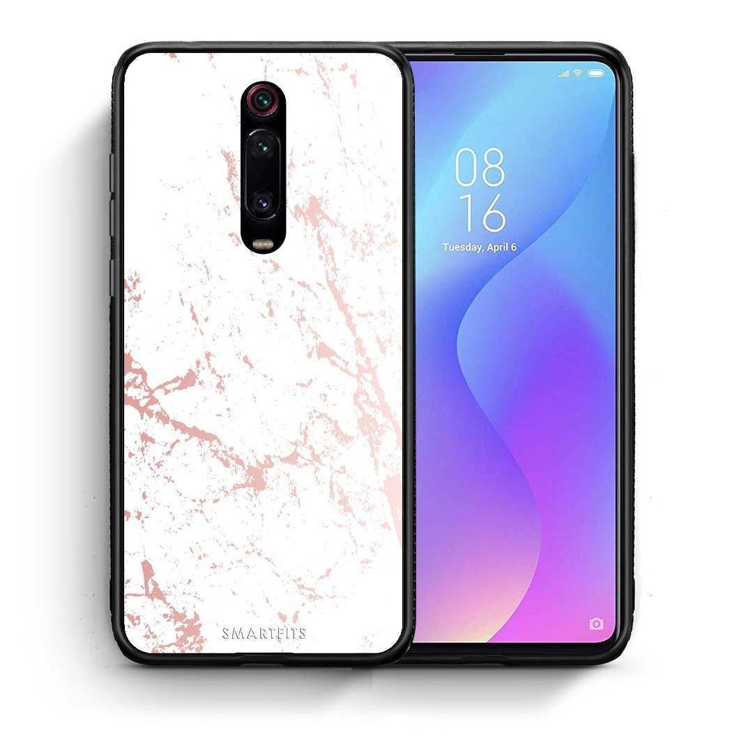 Θήκη Xiaomi Redmi K20/K20 Pro Pink Splash Marble από τη Smartfits με σχέδιο στο πίσω μέρος και μαύρο περίβλημα | Xiaomi Redmi K20/K20 Pro Pink Splash Marble case with colorful back and black bezels
