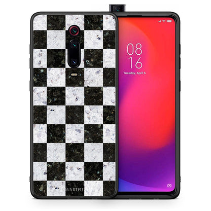 Θήκη Xiaomi Mi 9T Square Geometric Marble από τη Smartfits με σχέδιο στο πίσω μέρος και μαύρο περίβλημα | Xiaomi Mi 9T Square Geometric Marble case with colorful back and black bezels