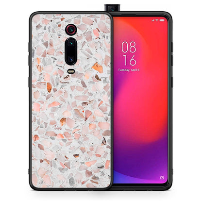 Θήκη Xiaomi Mi 9T Marble Terrazzo από τη Smartfits με σχέδιο στο πίσω μέρος και μαύρο περίβλημα | Xiaomi Mi 9T Marble Terrazzo case with colorful back and black bezels