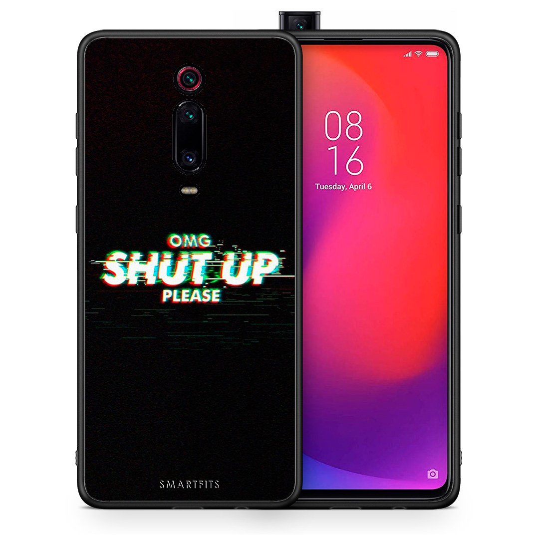 Θήκη Xiaomi Mi 9T OMG ShutUp από τη Smartfits με σχέδιο στο πίσω μέρος και μαύρο περίβλημα | Xiaomi Mi 9T OMG ShutUp case with colorful back and black bezels