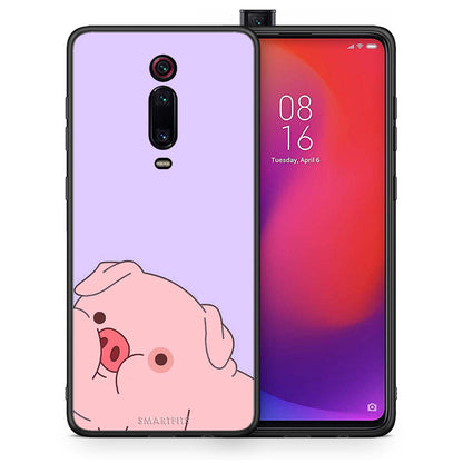 Θήκη Αγίου Βαλεντίνου Xiaomi Redmi K20 / K20 Pro Pig Love 2 από τη Smartfits με σχέδιο στο πίσω μέρος και μαύρο περίβλημα | Xiaomi Redmi K20 / K20 Pro Pig Love 2 case with colorful back and black bezels