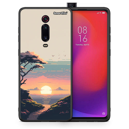 Θήκη Xiaomi Redmi K20 / K20 Pro Pixel Sunset από τη Smartfits με σχέδιο στο πίσω μέρος και μαύρο περίβλημα | Xiaomi Redmi K20 / K20 Pro Pixel Sunset case with colorful back and black bezels