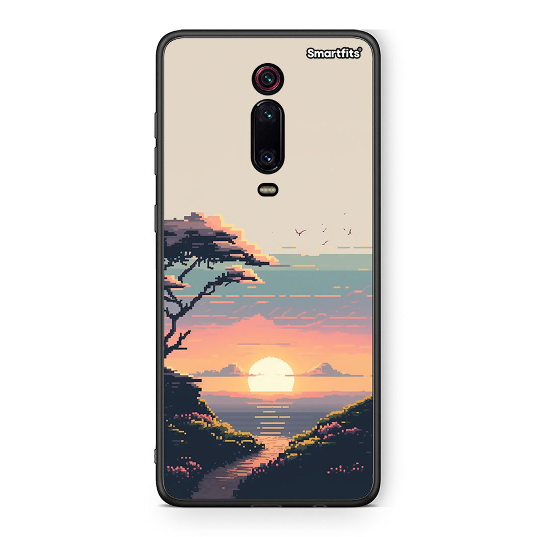 Xiaomi Mi 9T Pixel Sunset Θήκη από τη Smartfits με σχέδιο στο πίσω μέρος και μαύρο περίβλημα | Smartphone case with colorful back and black bezels by Smartfits