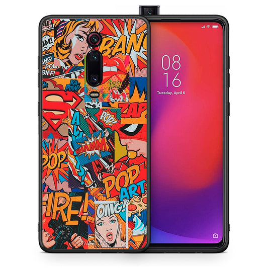 Θήκη Xiaomi Redmi K20/K20 Pro PopArt OMG από τη Smartfits με σχέδιο στο πίσω μέρος και μαύρο περίβλημα | Xiaomi Redmi K20/K20 Pro PopArt OMG case with colorful back and black bezels