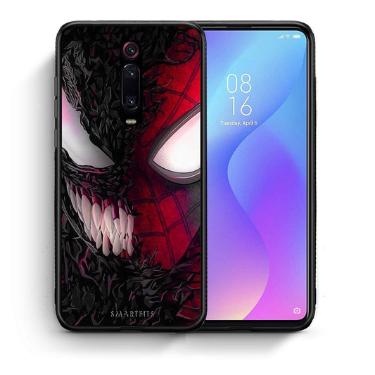 Θήκη Xiaomi Mi 9T SpiderVenom PopArt από τη Smartfits με σχέδιο στο πίσω μέρος και μαύρο περίβλημα | Xiaomi Mi 9T SpiderVenom PopArt case with colorful back and black bezels