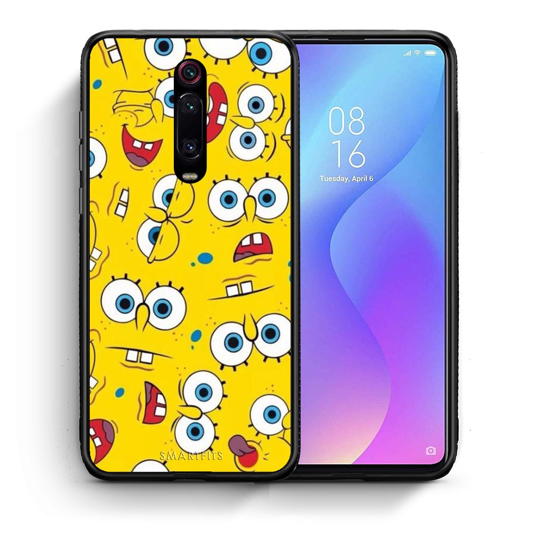 Θήκη Xiaomi Mi 9T Sponge PopArt από τη Smartfits με σχέδιο στο πίσω μέρος και μαύρο περίβλημα | Xiaomi Mi 9T Sponge PopArt case with colorful back and black bezels