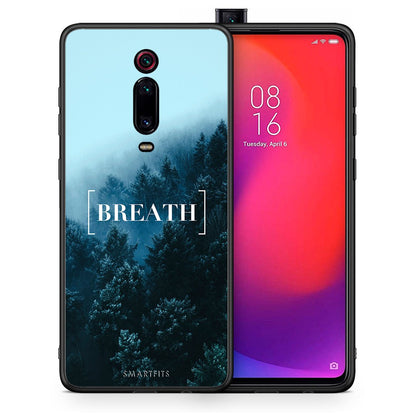 Θήκη Xiaomi Mi 9T Breath Quote από τη Smartfits με σχέδιο στο πίσω μέρος και μαύρο περίβλημα | Xiaomi Mi 9T Breath Quote case with colorful back and black bezels